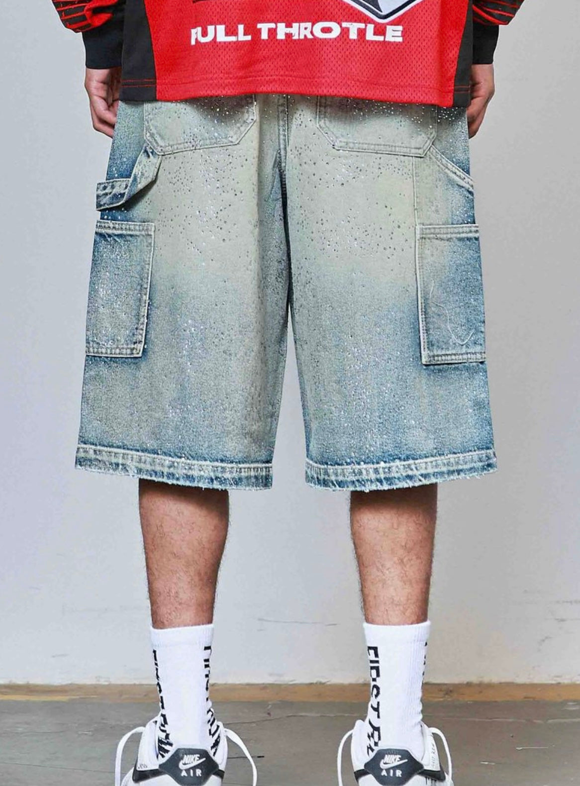 JORTS- LIGHT WASH W/RHINESTONES