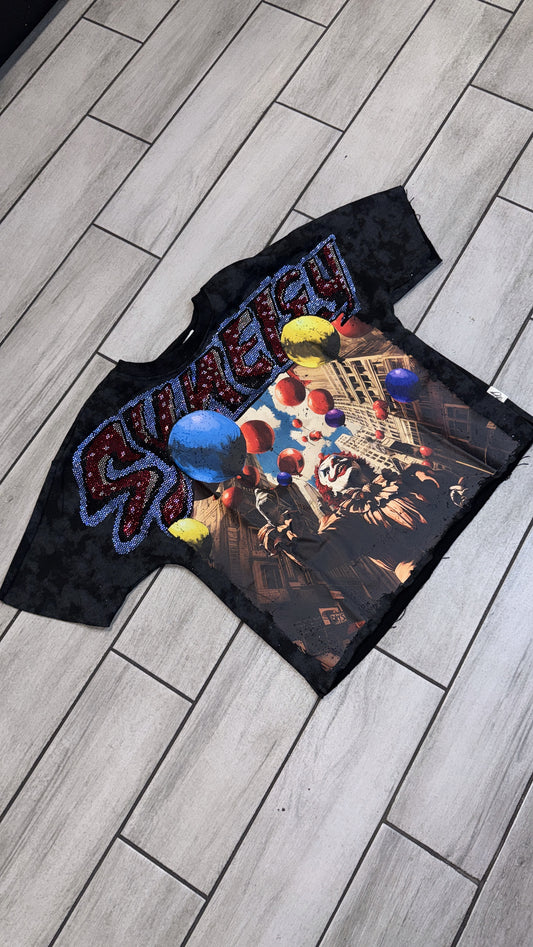 SYNERGY -BLACK CROPPED/BOXY TEE