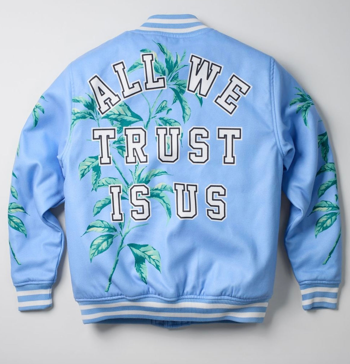 ALL WE TRUST IS US VARSITY JACKET